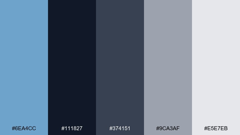stormy slate carolina blue color palette with hex codes