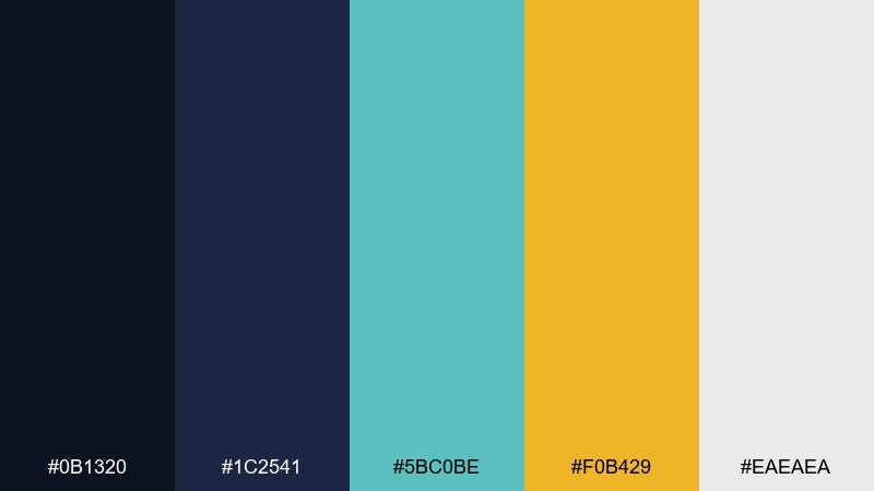 stormy spotlight music festival color palette with hex codes