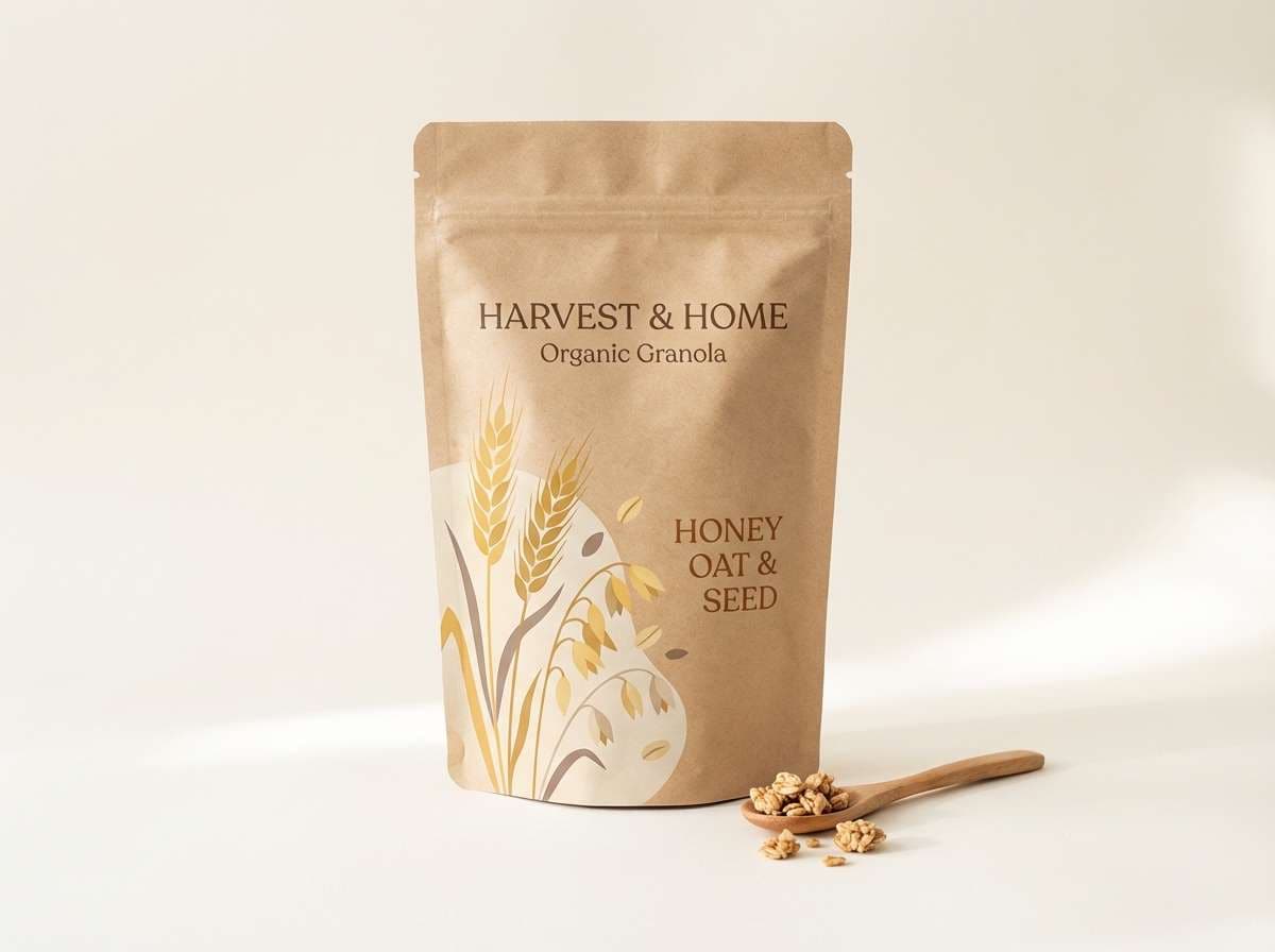 organic granola pouch mockup