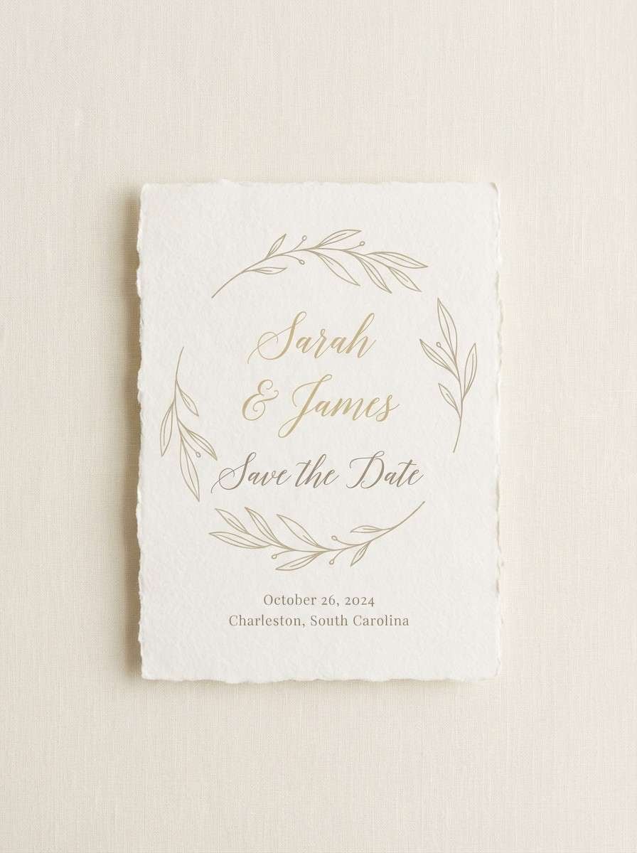 linen wedding invitation