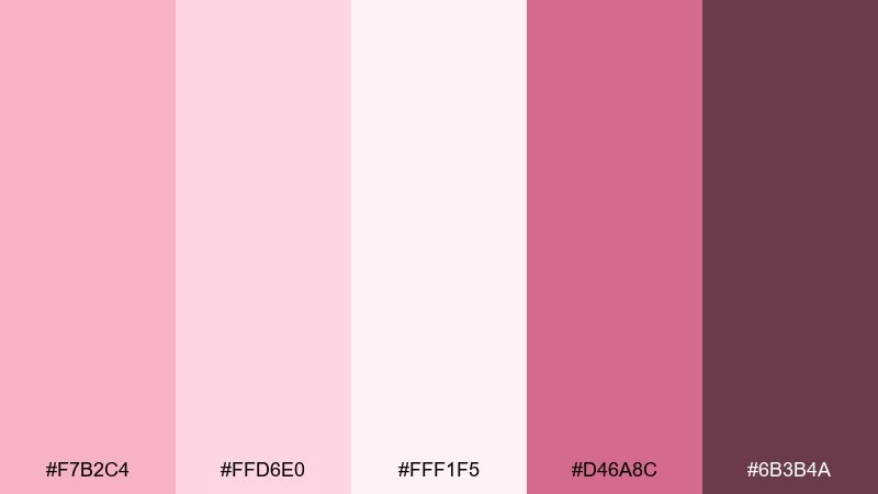 strawberry cream cupcake color palette with hex codes