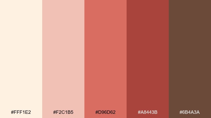 strawberry jam sunset cottagecore color palette with hex codes