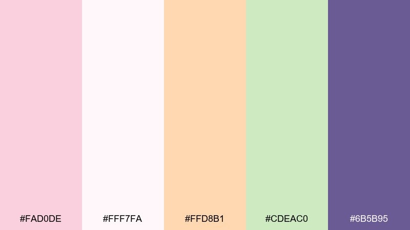 strawberry milk color palette with hex codes