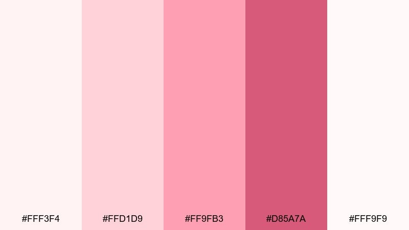 strawberry shortcake color palette with hex codes