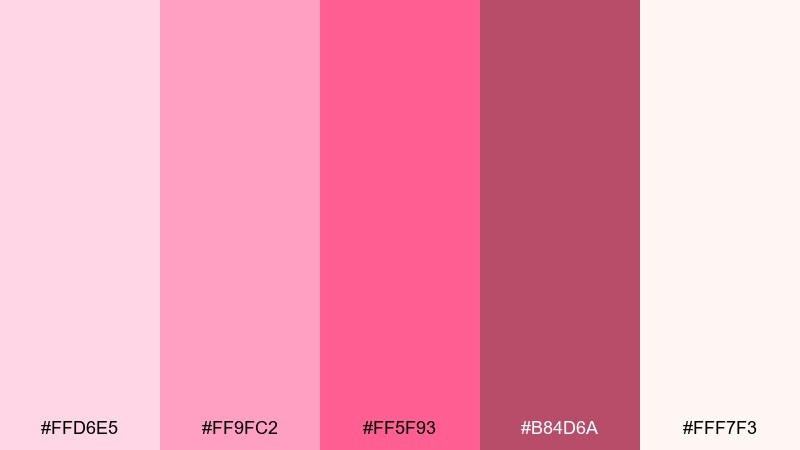 strawberry shortcake ice cream color palette with hex codes