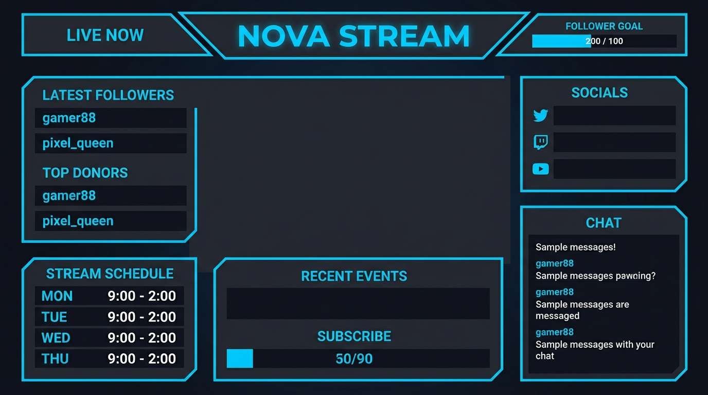 neon blue stream overlay