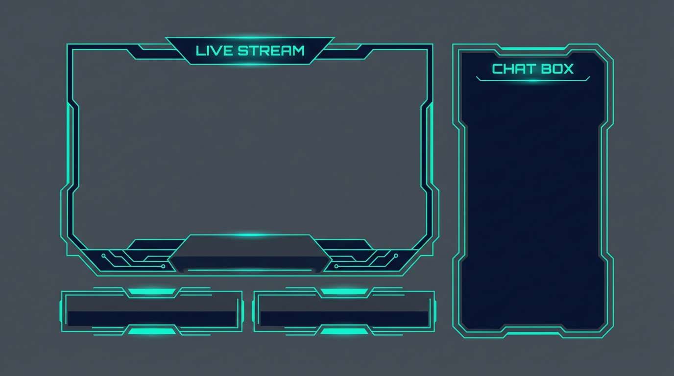 stream overlay in neon teal