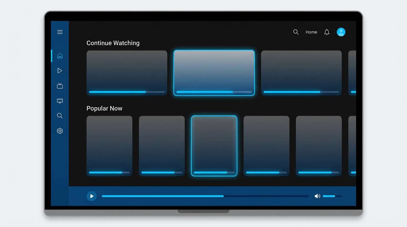 streaming ui dark theme