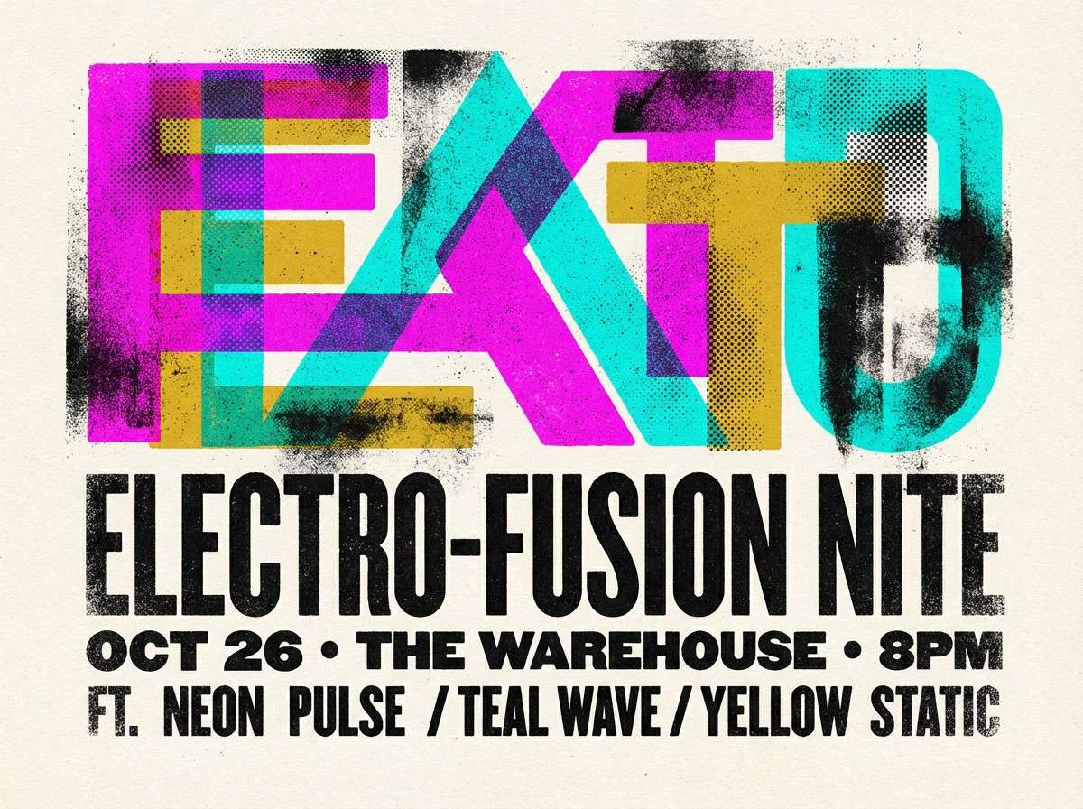 neon concert poster layout