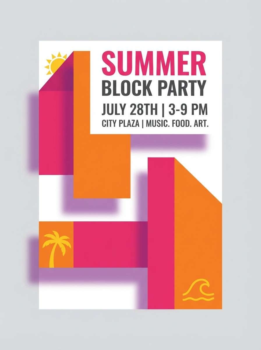 summer flyer bold typography