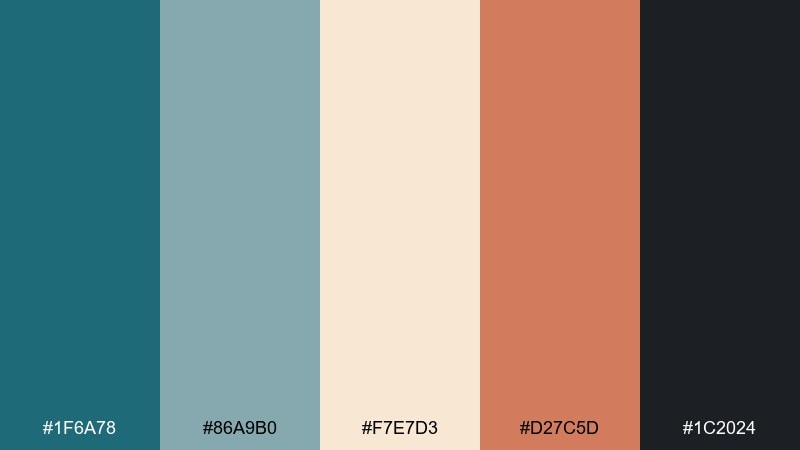 streetcar teal urban color palette with hex codes