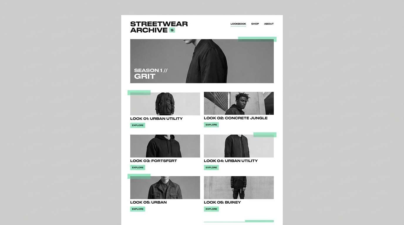 streetwear lookbook layout