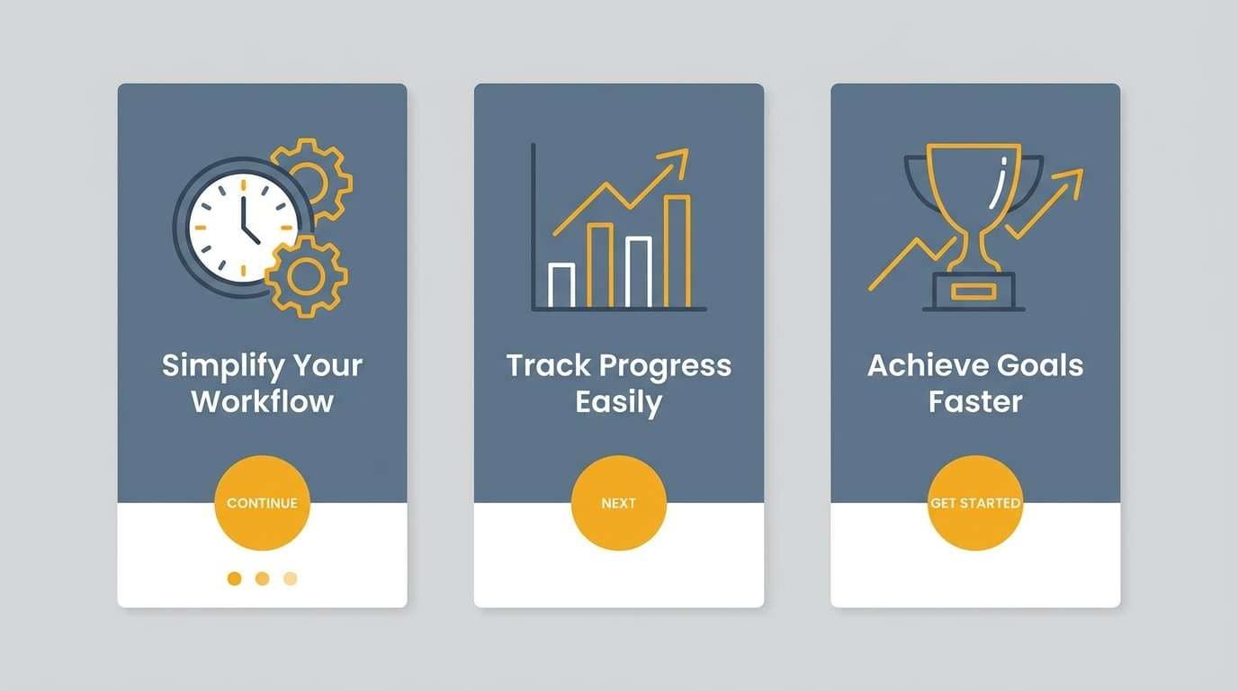app onboarding ui screens