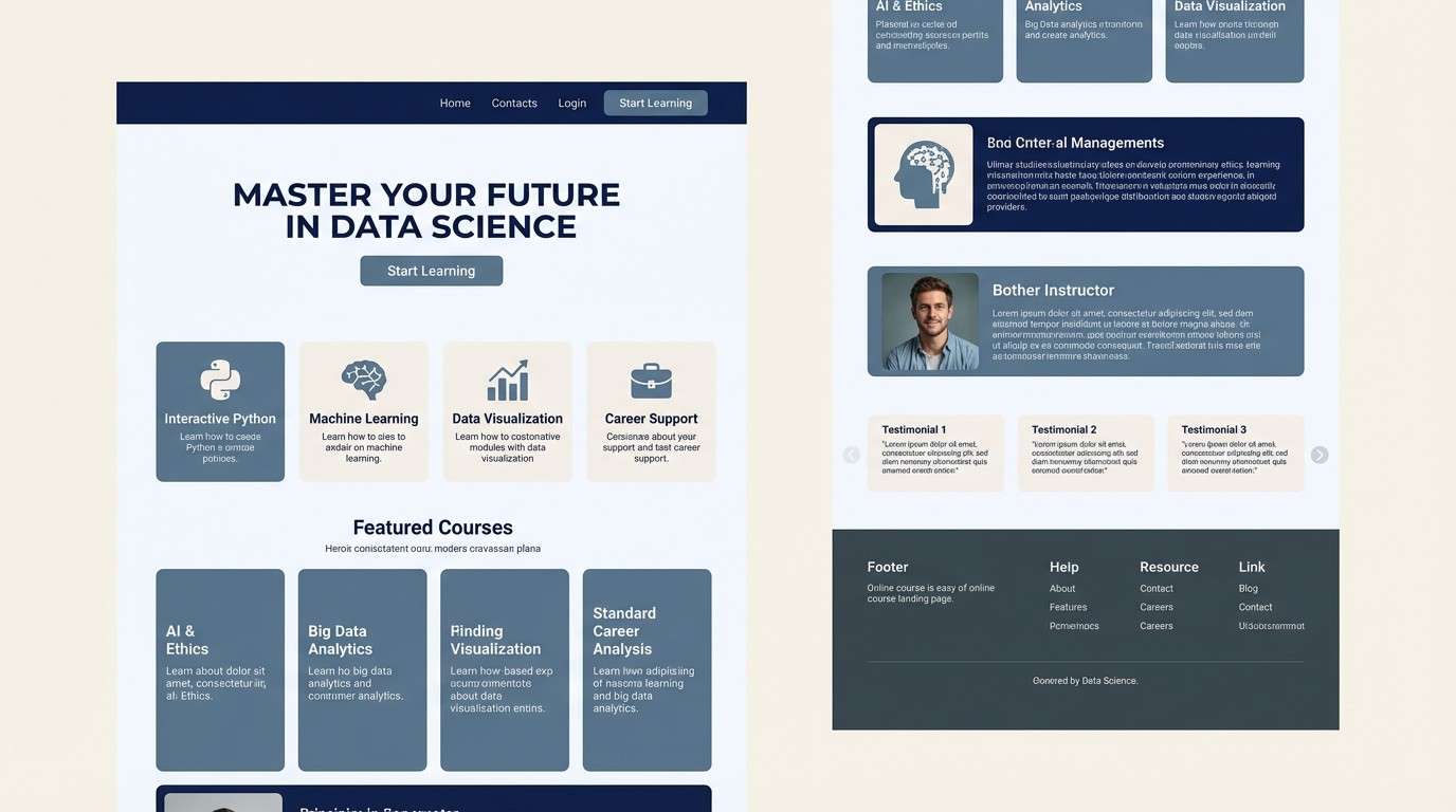 course landing page ui
