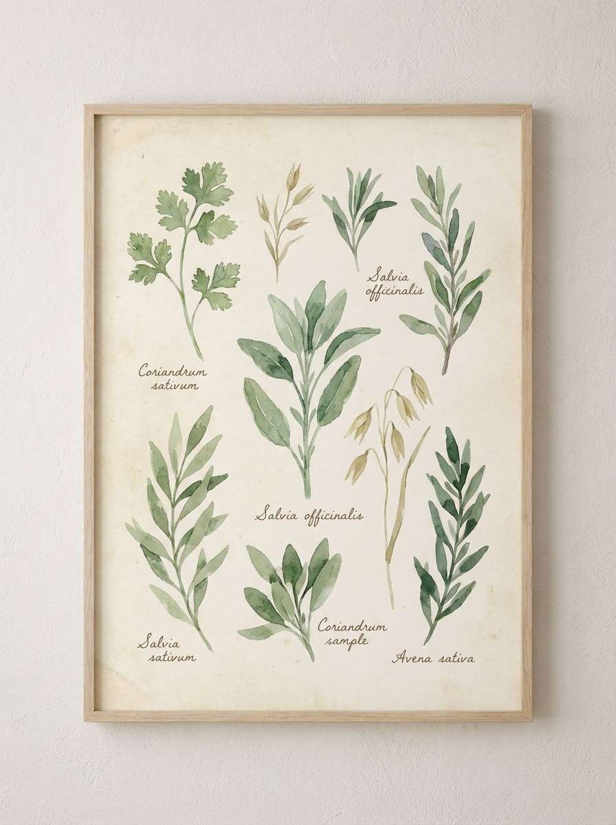 botanical watercolor wall art