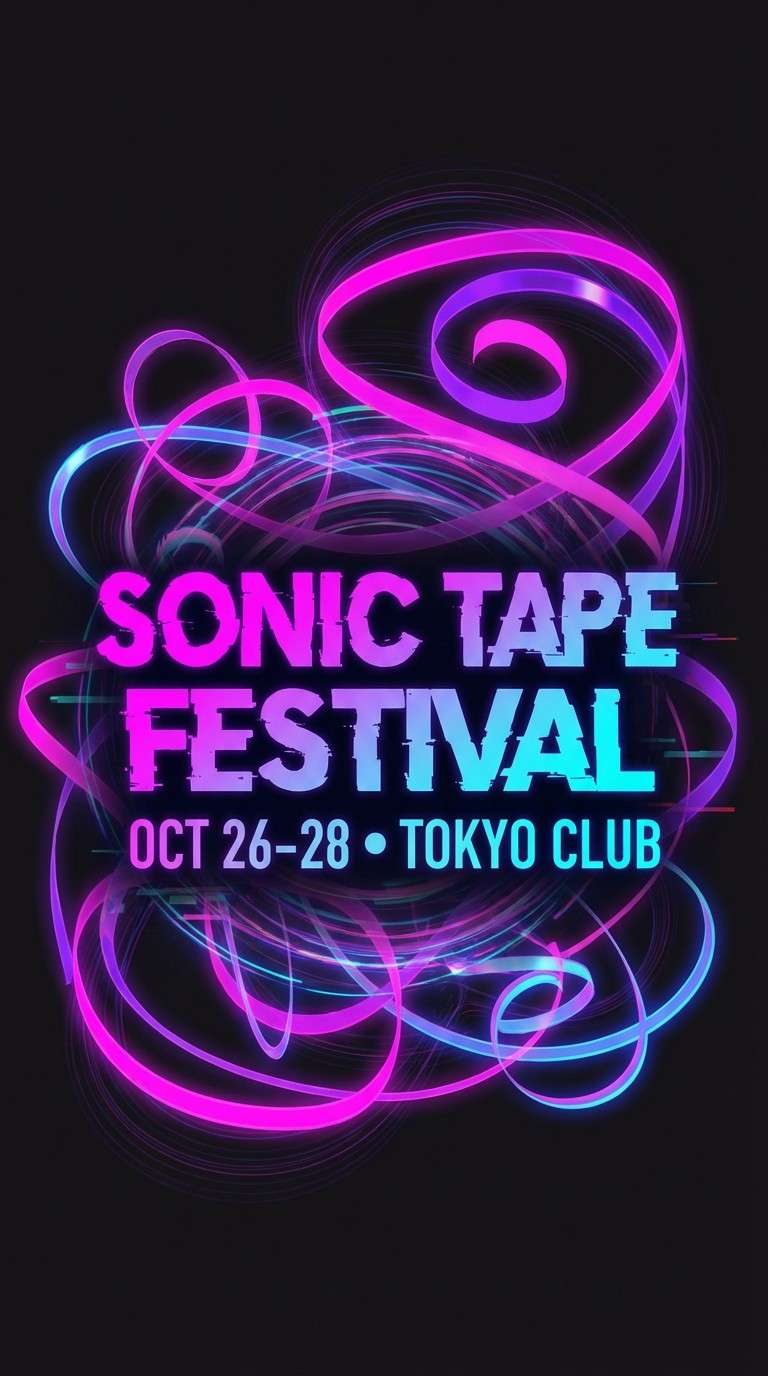 neon music poster design