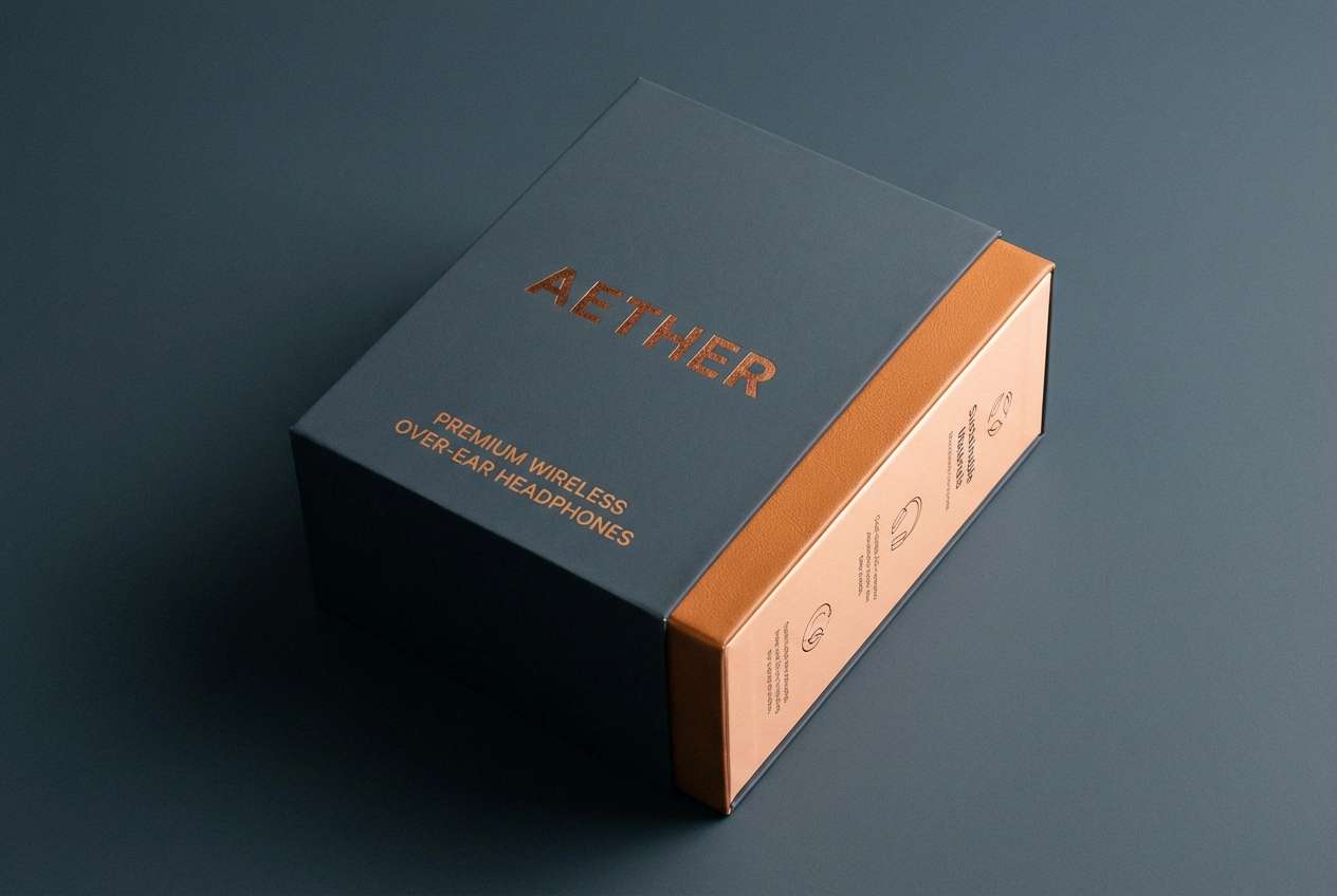 headphones packaging studio shot