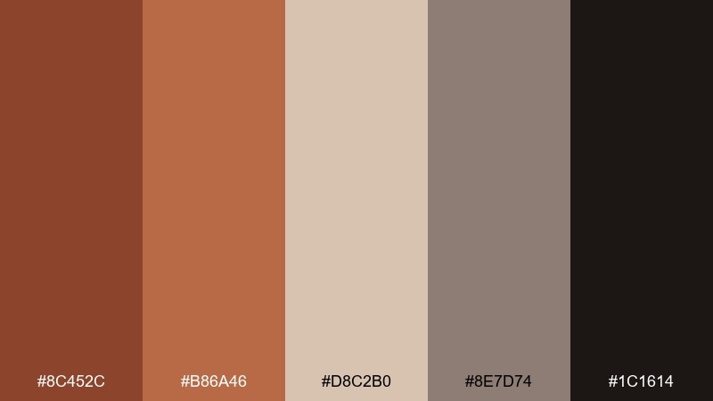 studio leather sienna color palette with hex codes
