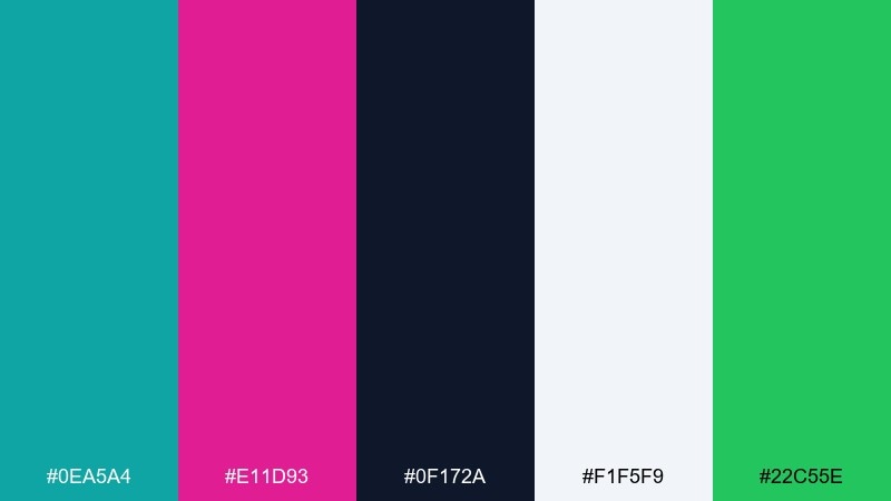 studio podcast cover teal magenta color palette with hex codes