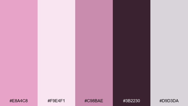studio portrait backdrop pale magenta color palette with hex codes