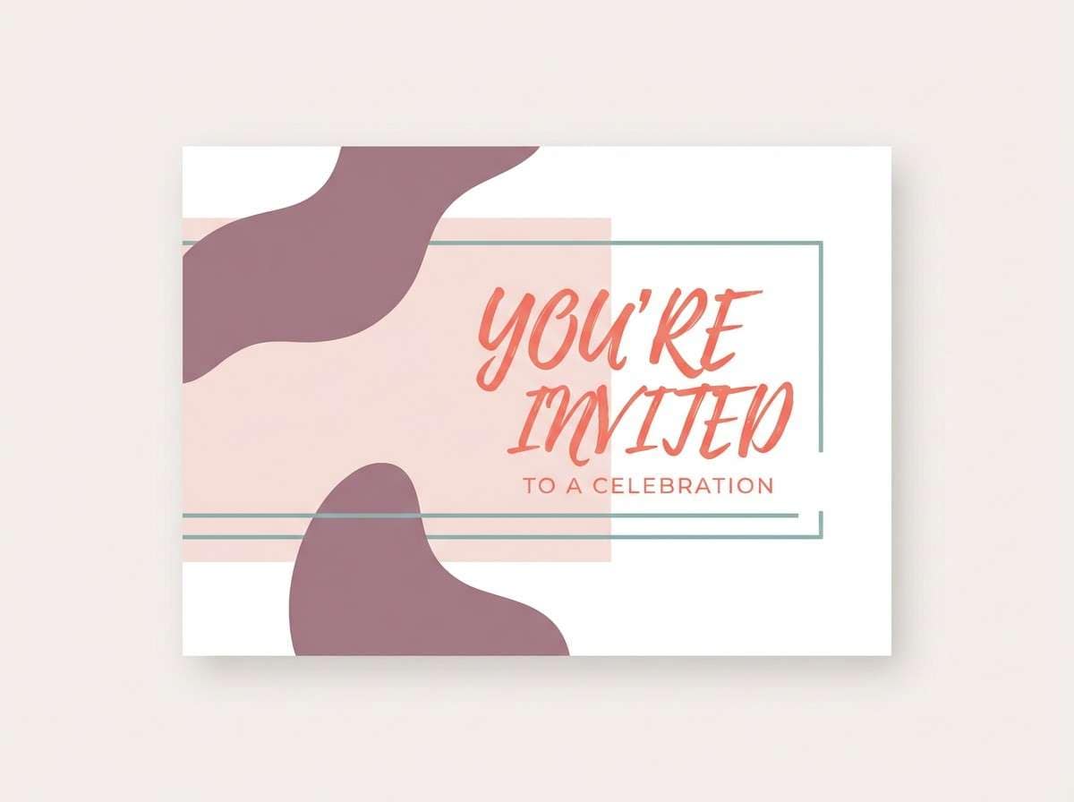 coral invitation card design