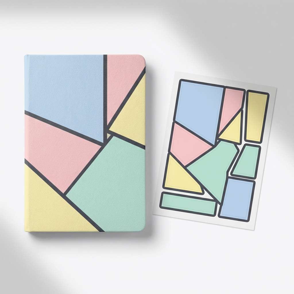 pastel stationery flat lay