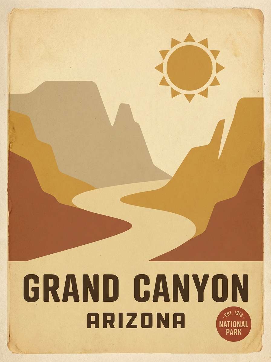 retro travel poster graphic