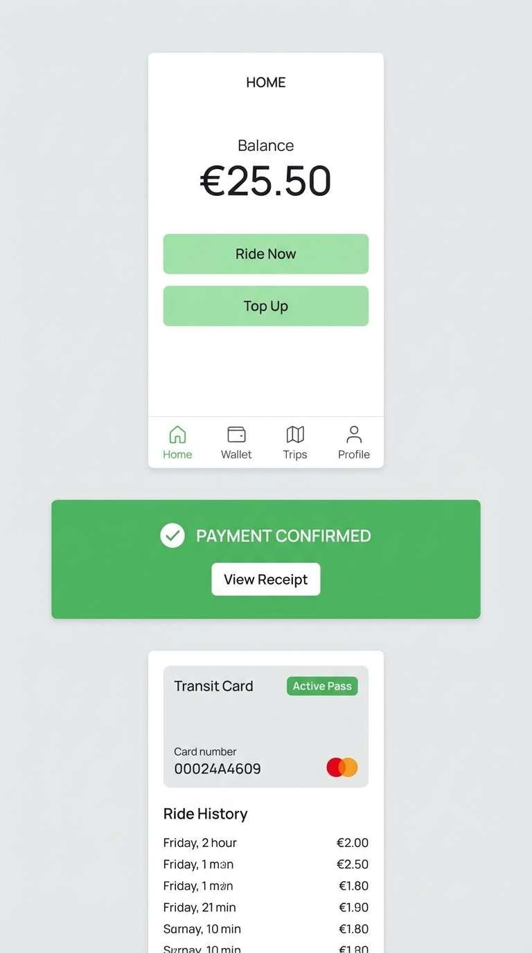 clean transit app ui