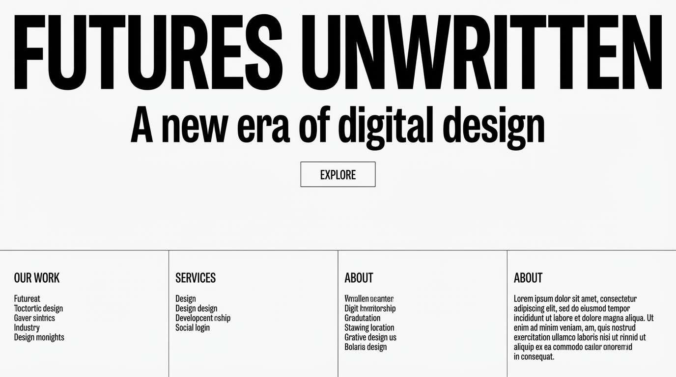 minimal monochrome website ui