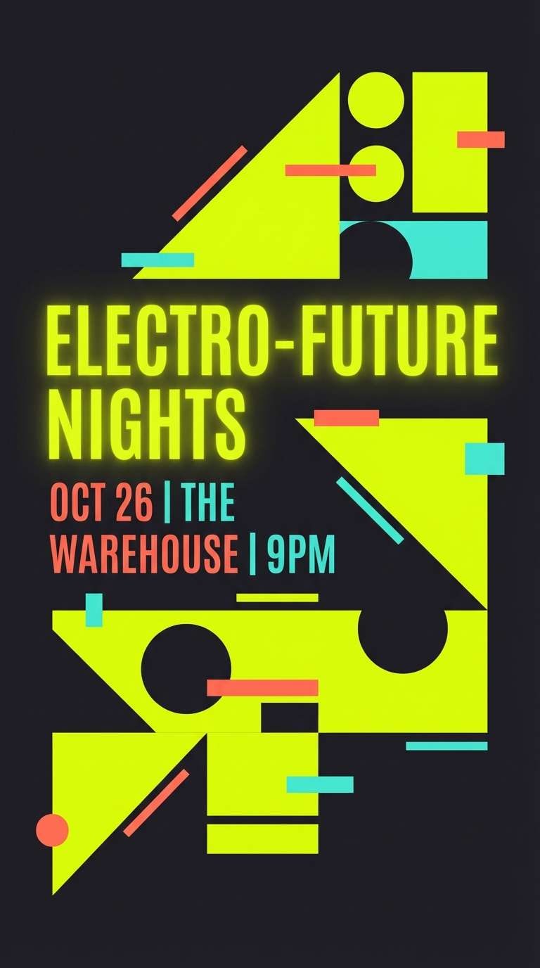 neon flyer graphic design