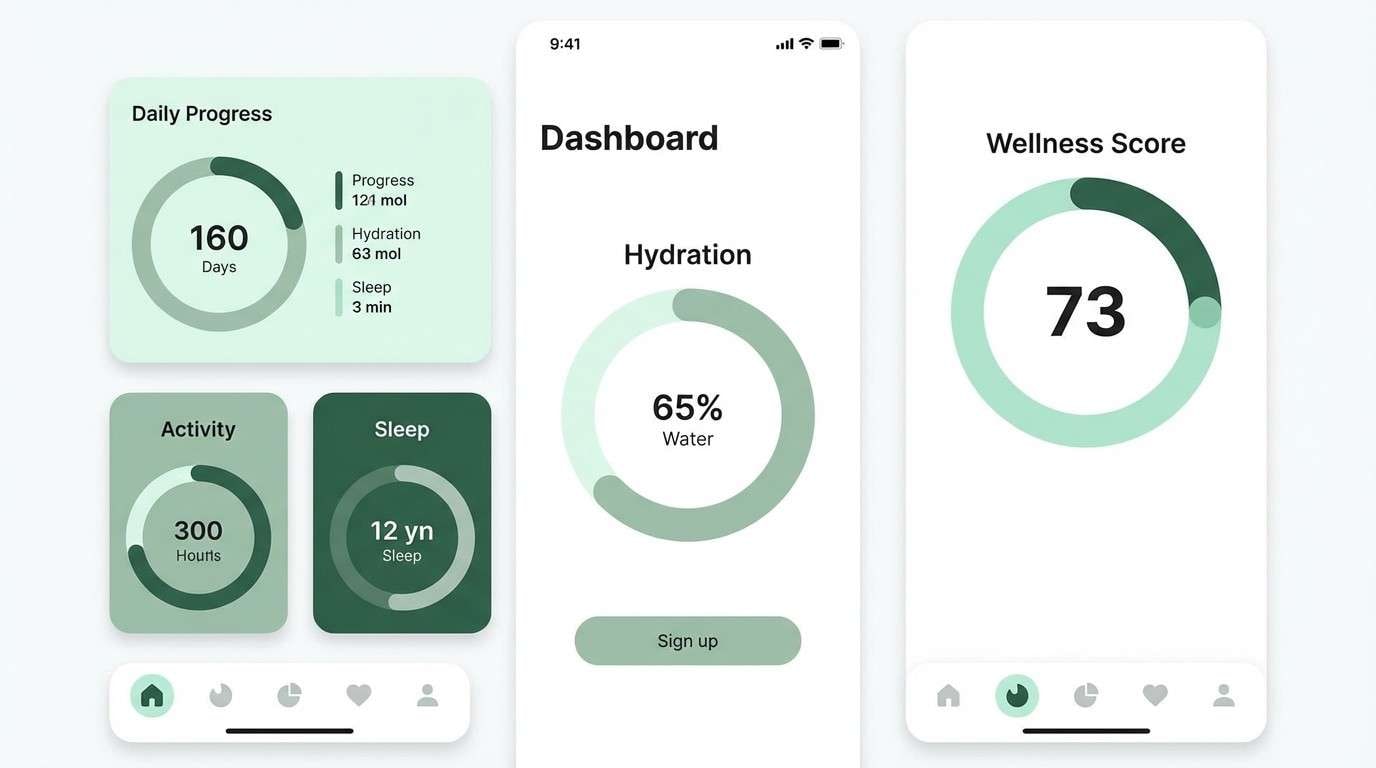 wellness app dashboard ui