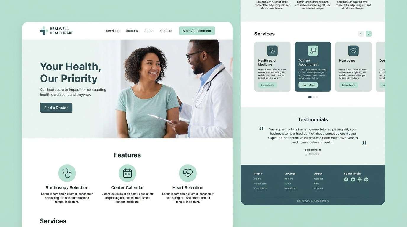 healthcare landing page
