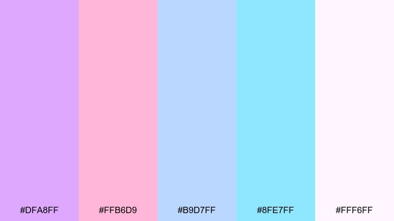 sugarplum breeze cotton candy color palette with hex codes
