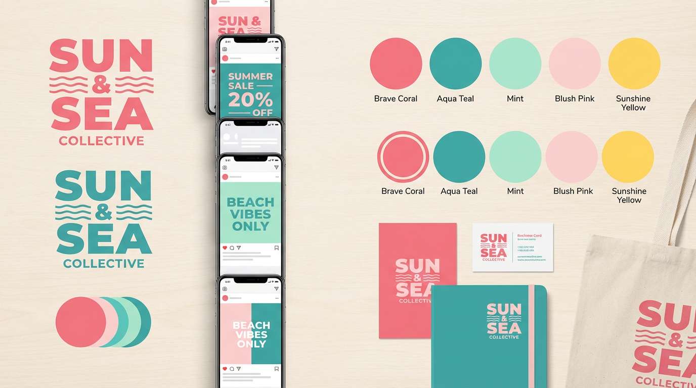 summer brand kit mockup