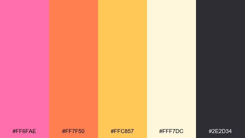 summer market color palette with hex codes