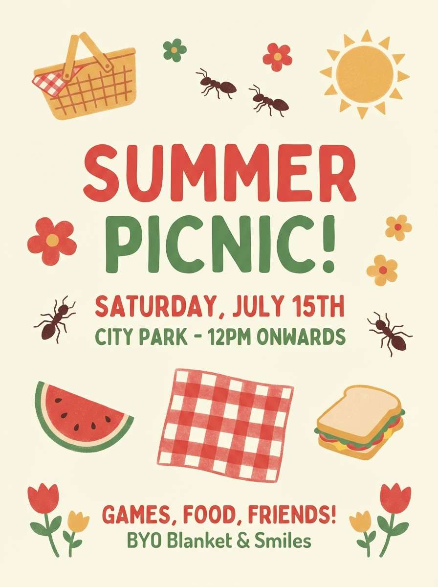 summer picnic flyer
