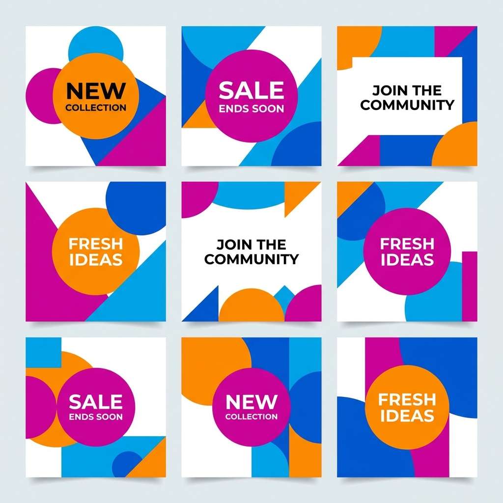 vibrant social post templates