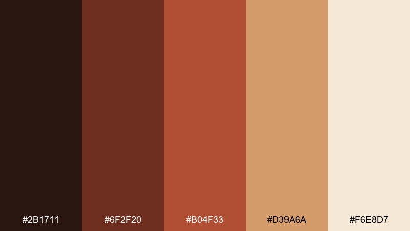 sunbaked terracotta prehistoric color palette with hex codes