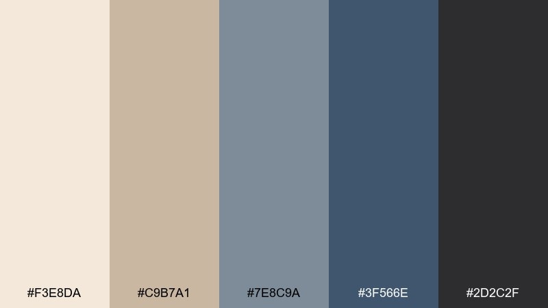 sunbleached denim vintage film color palette with hex codes