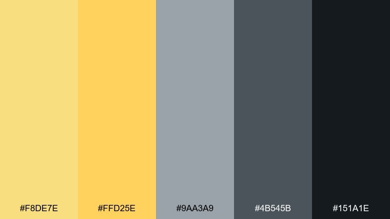 sunflower graphite jasmine color palette with hex codes