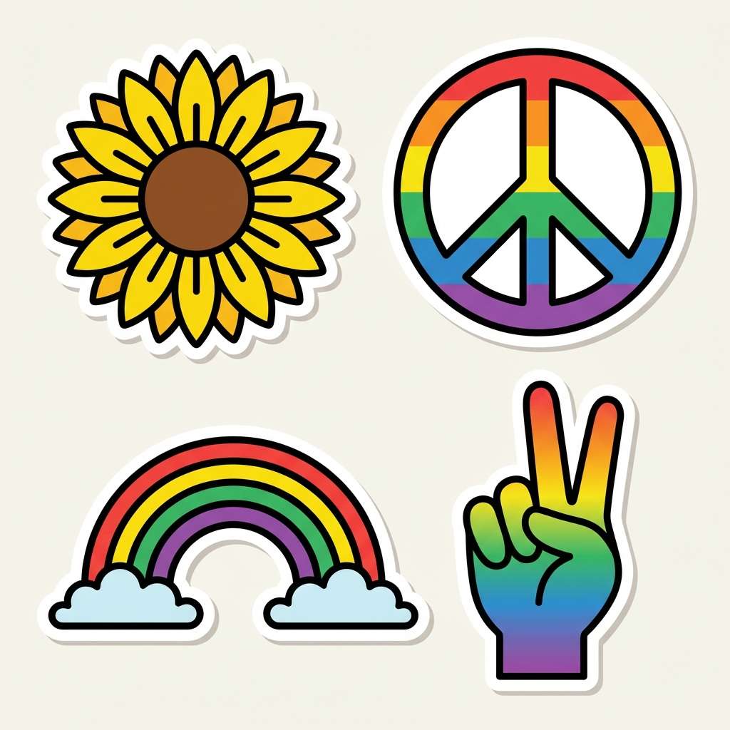 sunflower sticker set