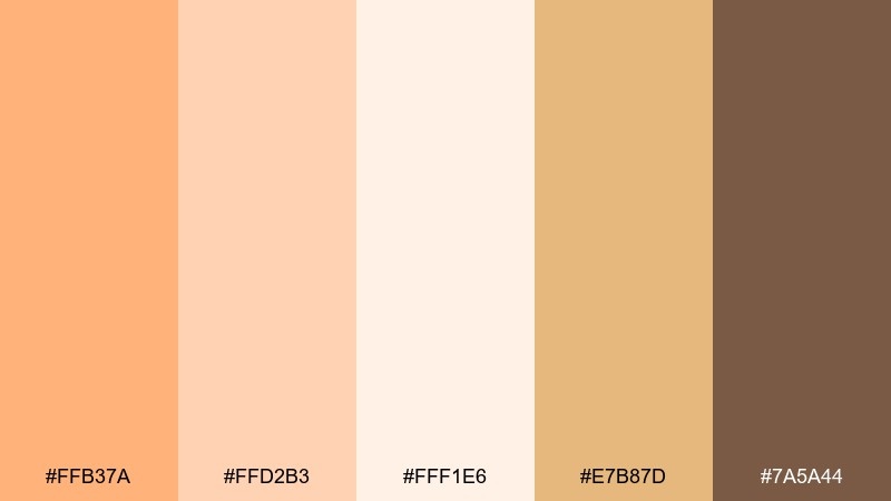 sunlit apricot color palette with hex codes