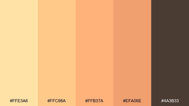 sunlit apricot color palette with hex codes