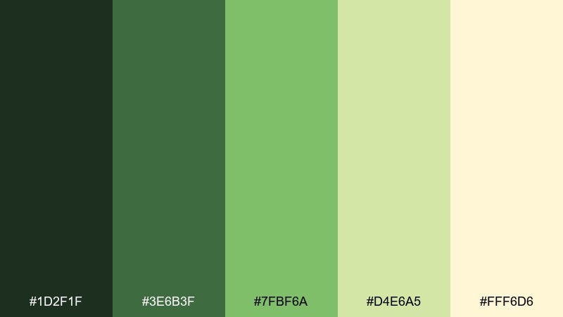 sunlit canopy enchanted garden color palette with hex codes