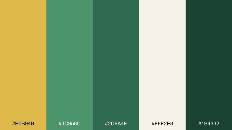 sunlit canopy color palette with hex codes