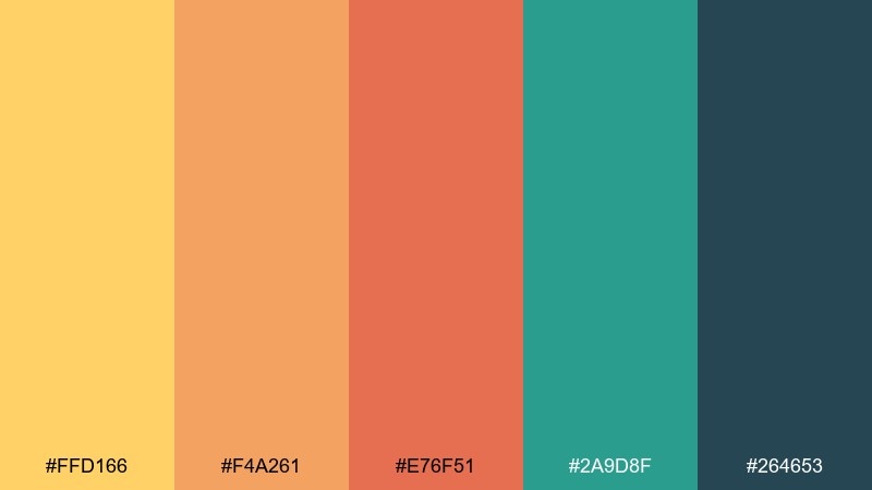 sunlit citrus awesome color palette with hex codes