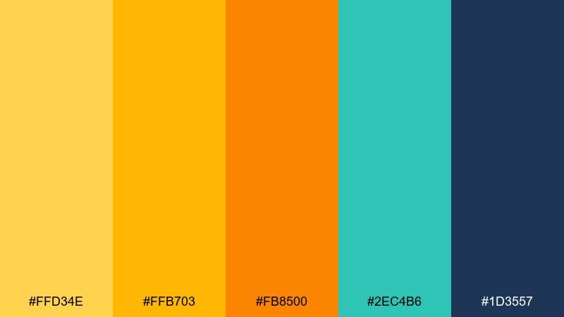 sunlit citrus color palette with hex codes
