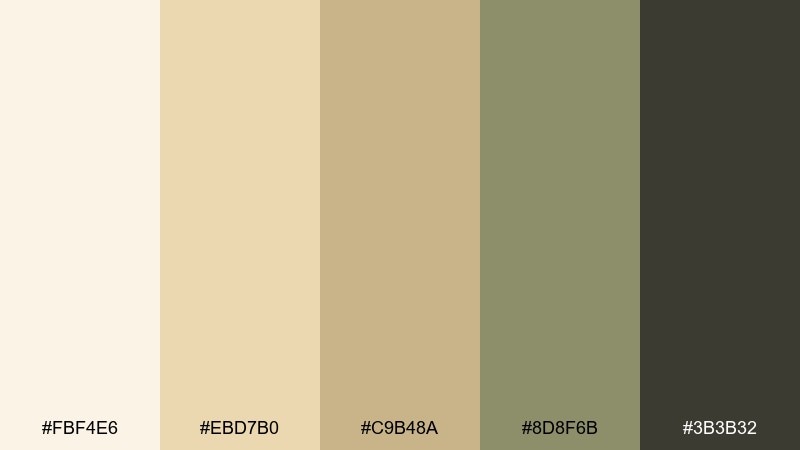 sunlit courtyard light academia color palette with hex codes