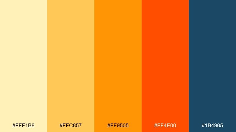 sunlit festival color palette with hex codes