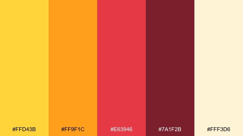sunlit fiesta color palette with hex codes